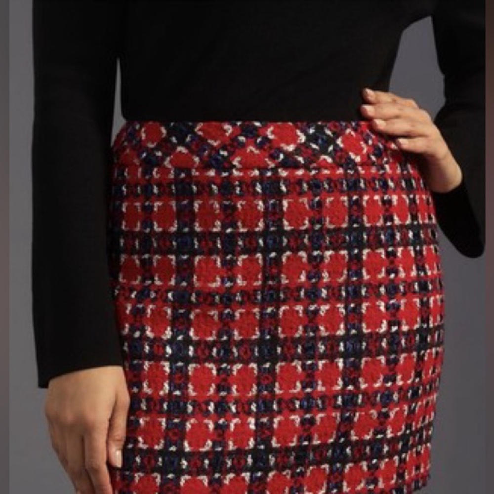 Anthropology Checkered Mini Skirt